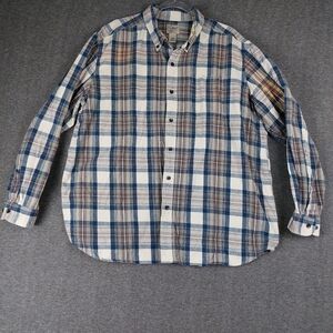 L.L. BEAN TRADITIONAL FIT MENS VINTAGE PLAID FLANNEL BUTTON DOWN SHIRT SIZE XXL